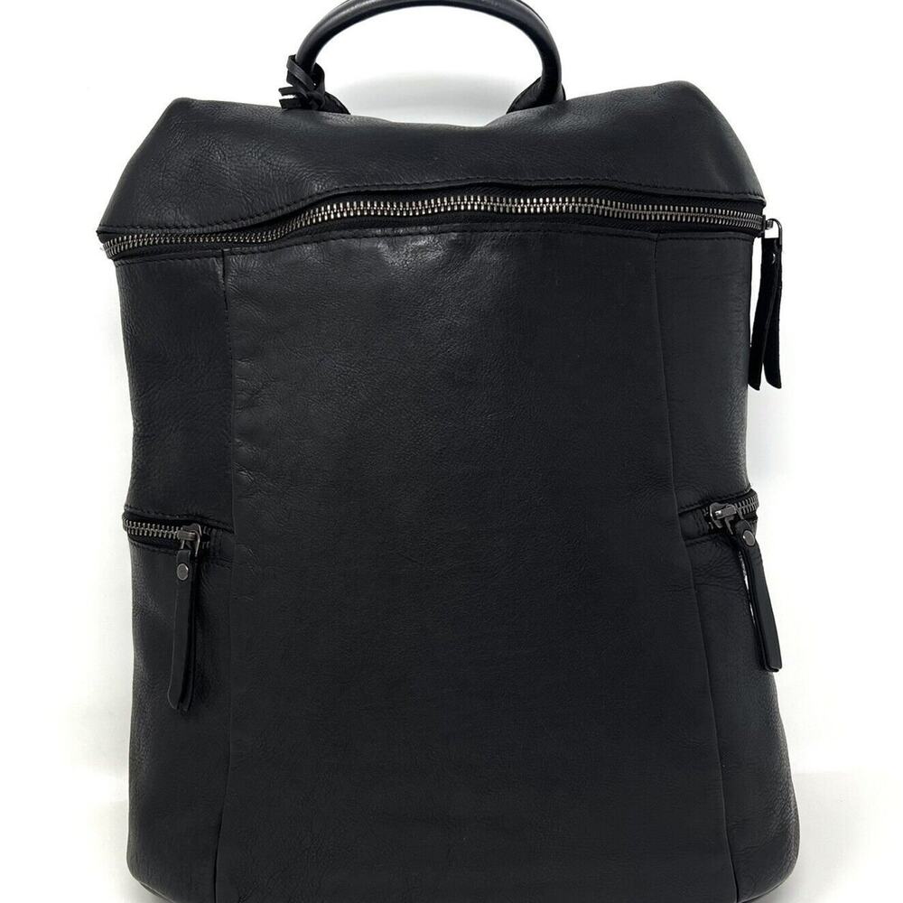 Vlenca Holland Leather Backpack Distressed Black 40770 Anthroplogie NWT